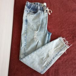 Celebrity Pink RE Generation Pull On Jogger Pants Distressed Hem Size M