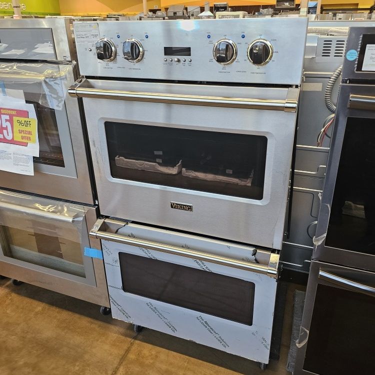 Viking 30 Inch Wide Stainless Steel Double Wall Oven