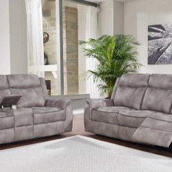 Two-piece Motion Living Room Set. Recliner Sofa And Recliner Loveseat