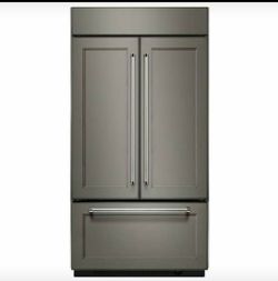 KitchenAid built-in French door refrigerator in panel ready platinum