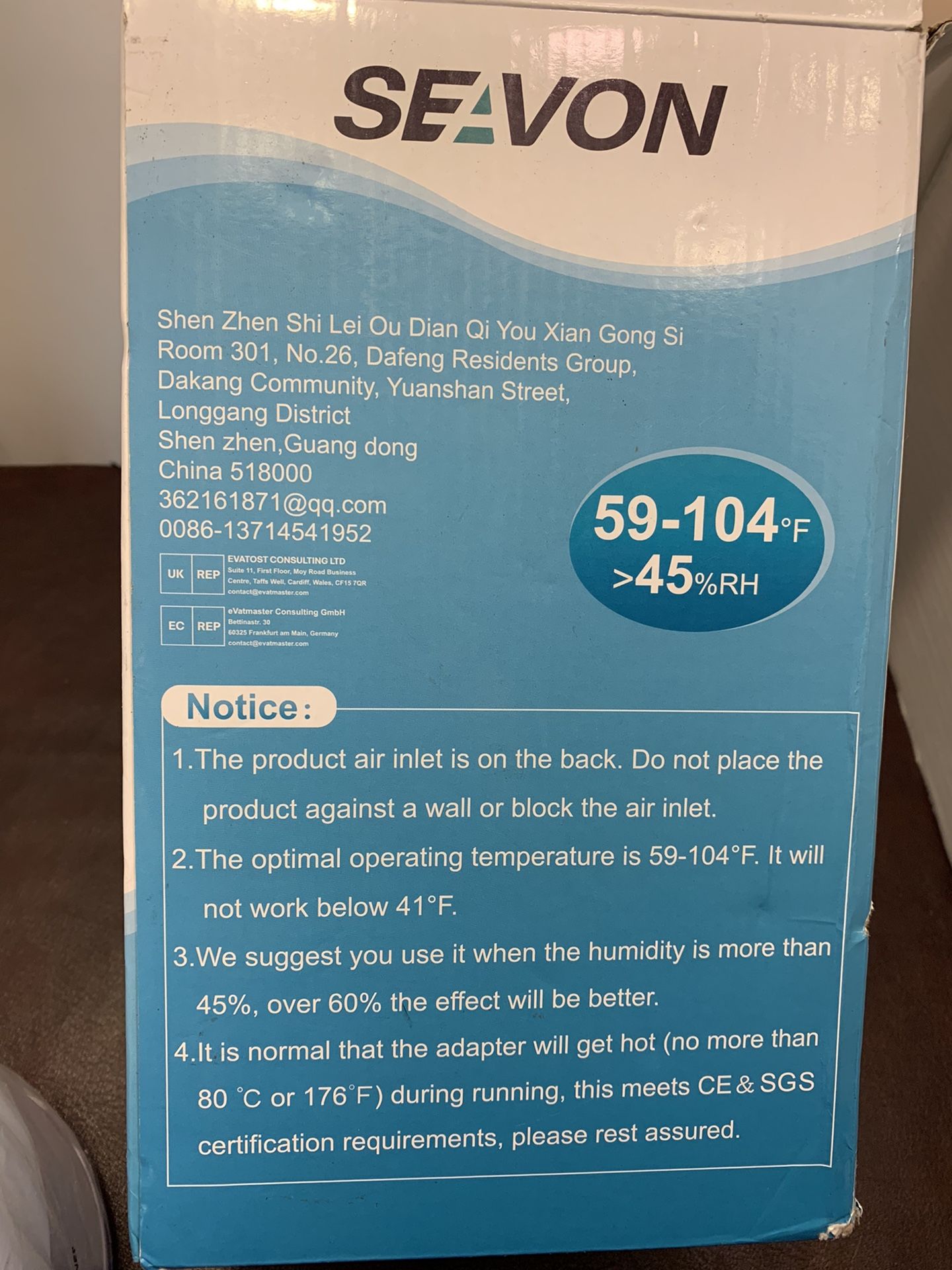 Seavon Dehumidifier