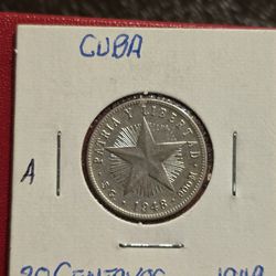 1948 Patria Y Libertad 20 Centavos Silver Coin Lot A
