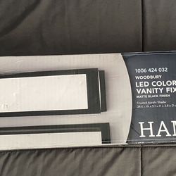 Hampton Bay Woodbury 24.6in Light Matte Black LED Bathroom Vanity Light Bar