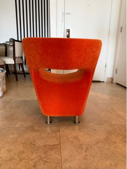 Set of 2 Modern Accent Chairs – Orange (PAIR)