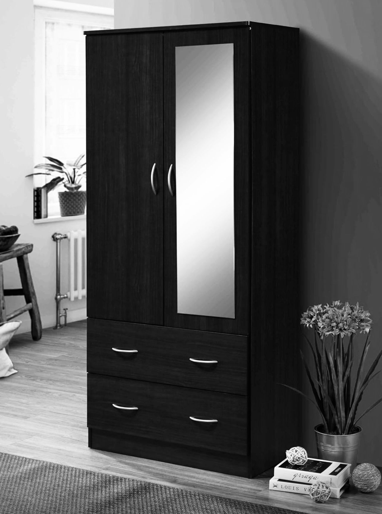 Black Armoire With Mirror, New Never Used 