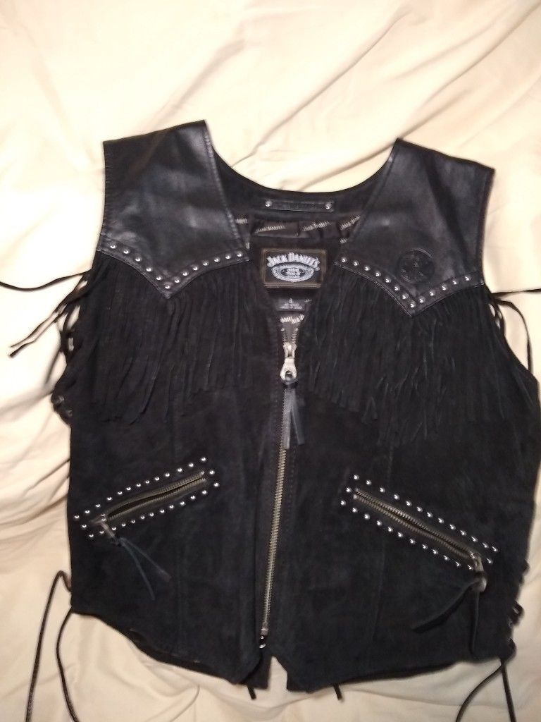 Woman's Jack Daniel's Leather Vest Old No7