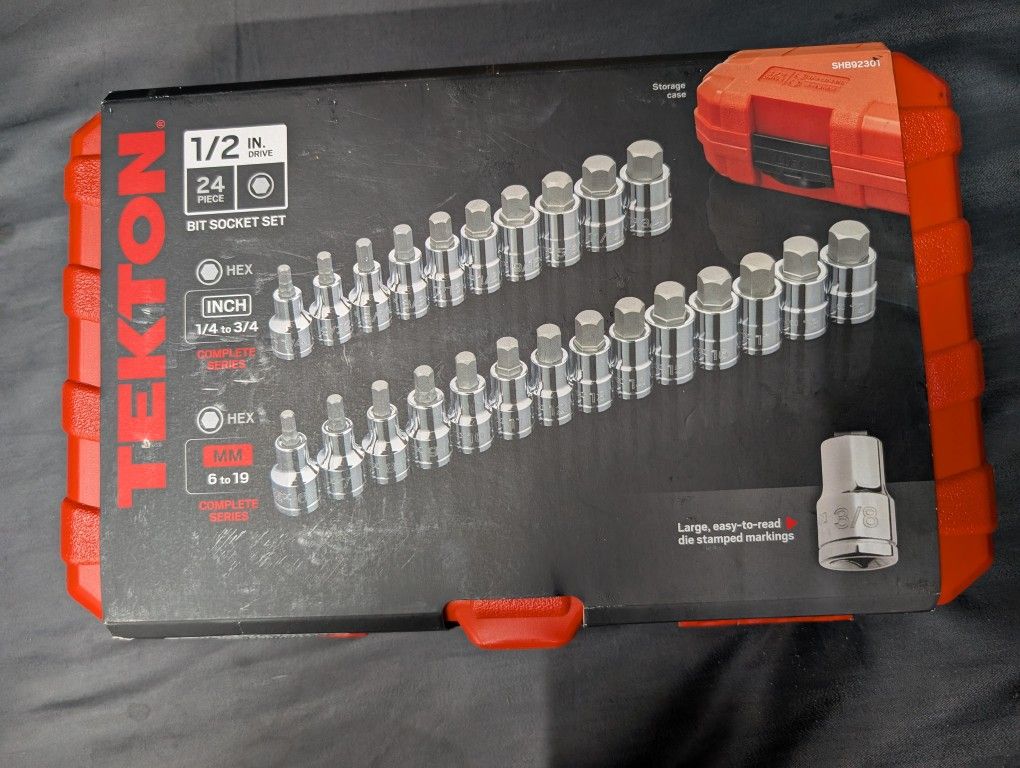 Tekton 1/2 In Drive 24 Piece Hex Bit Socket Set