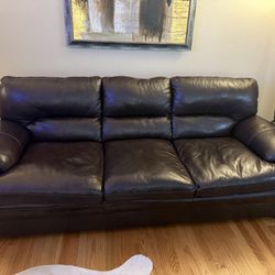 Brown Leather Sofa