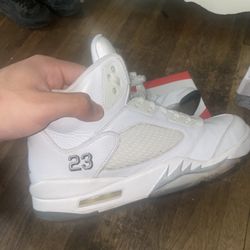 Jordan 5 Metallic White 