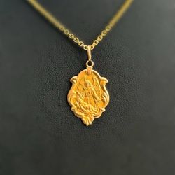 Jewelry 18k hollow yellow gold guardians angel Pendant charm