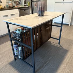 Kitchen Island with two barstools