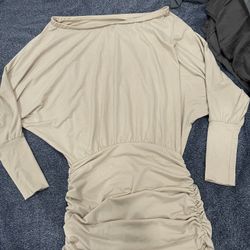 Women Fashion Sexy Sheer Long Sleeves Off-Shoulder Bodycon Casual Dress