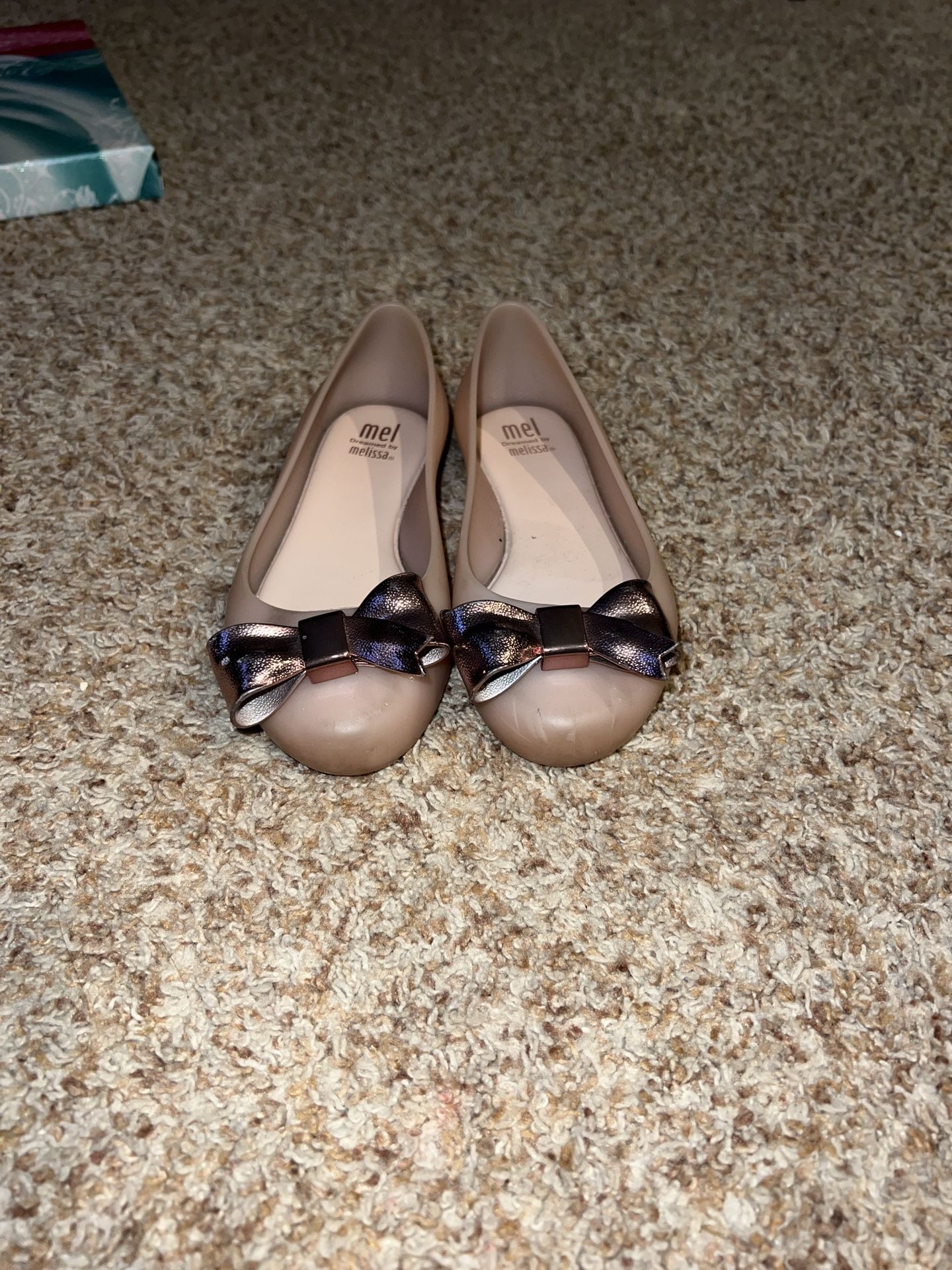 Mel Dreamed By Melissa Three-Bowed Pink Flats Girls Blush Dream Bow flat Size 12