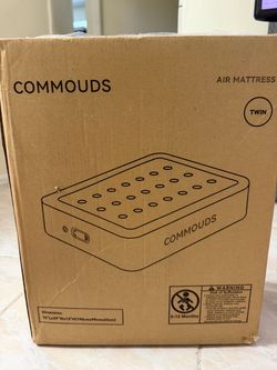 a box for a COMMOUDS Twin Air Mattress with a 13-inch height and built-in electric pump