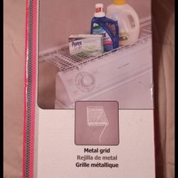 NEW white metal wire shelf that hooks onto washing machine to hold laundry supplies $10 FIRM
