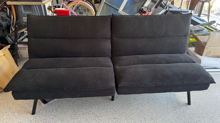 Black Fabric Futon Sofa Sleeper