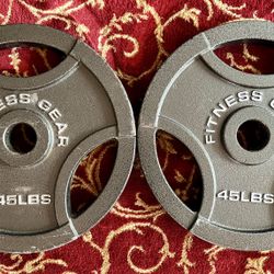 Fitness Gear Barbell, 45lb Olympic Cast Iron Grip Weight Plate