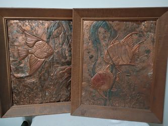 Vintage MCM Copper Fish Wall Hanging