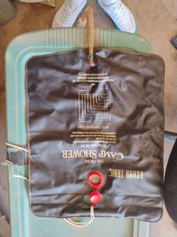 Camping shower bag hanging