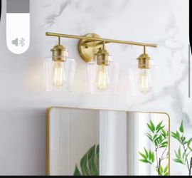 3 Light Antique Brass Vanity Light - 21049 (We Have 2 Sets Available - Price is Per Set)