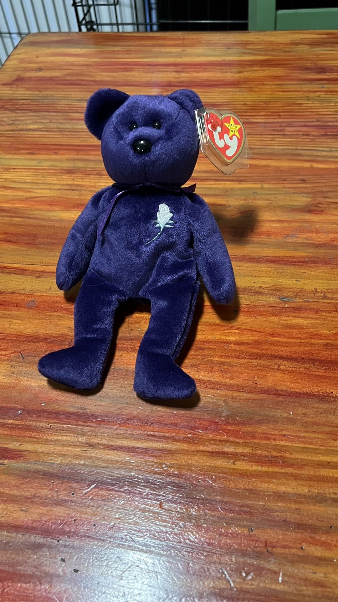 Rare Princess Beanie Baby Original TY 1997 Fareham Hants PE Pellets, Mint, New, Princess Diana Tribute, Purple bear