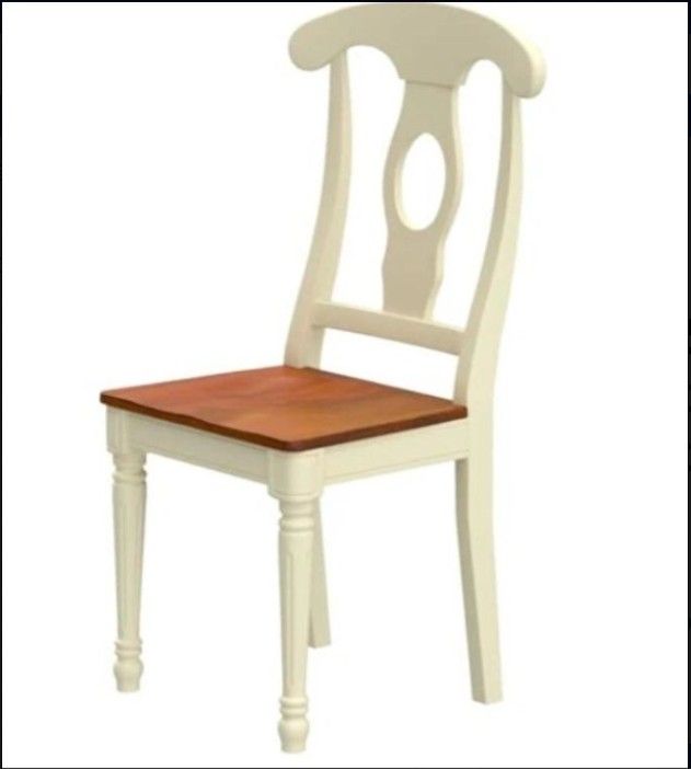 Napoleon Styled Chair With Wood Seat Buttermilk & Cherry Wood Seat (Brand New)