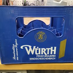 Vintage Germany Blue Privat-Brauerei Wurth Beer Bottles Carrier $20 Or Best Offer 