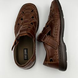 Pre-owned Men’s Faux Leather Sandals Fisherman Lightweight Shoes 9 M