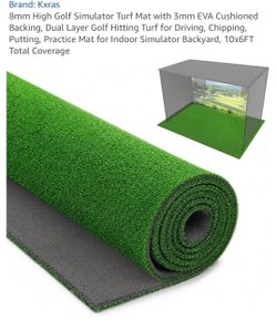 Kxras Golf Simulator Turf Mat 10x6FT