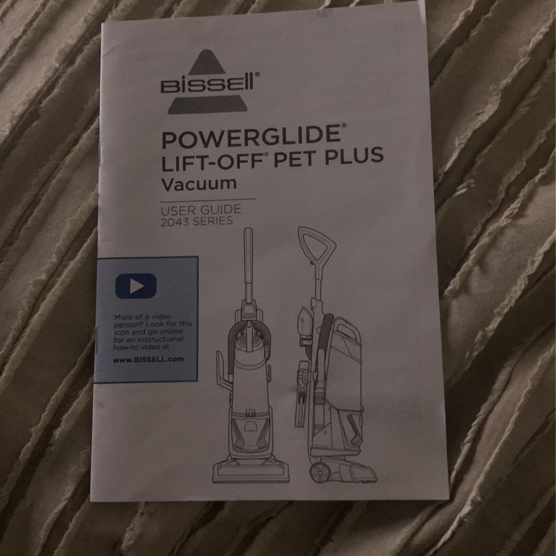 Bissell Power glide Lift Off Pet Plus Vacuum 2043 Series