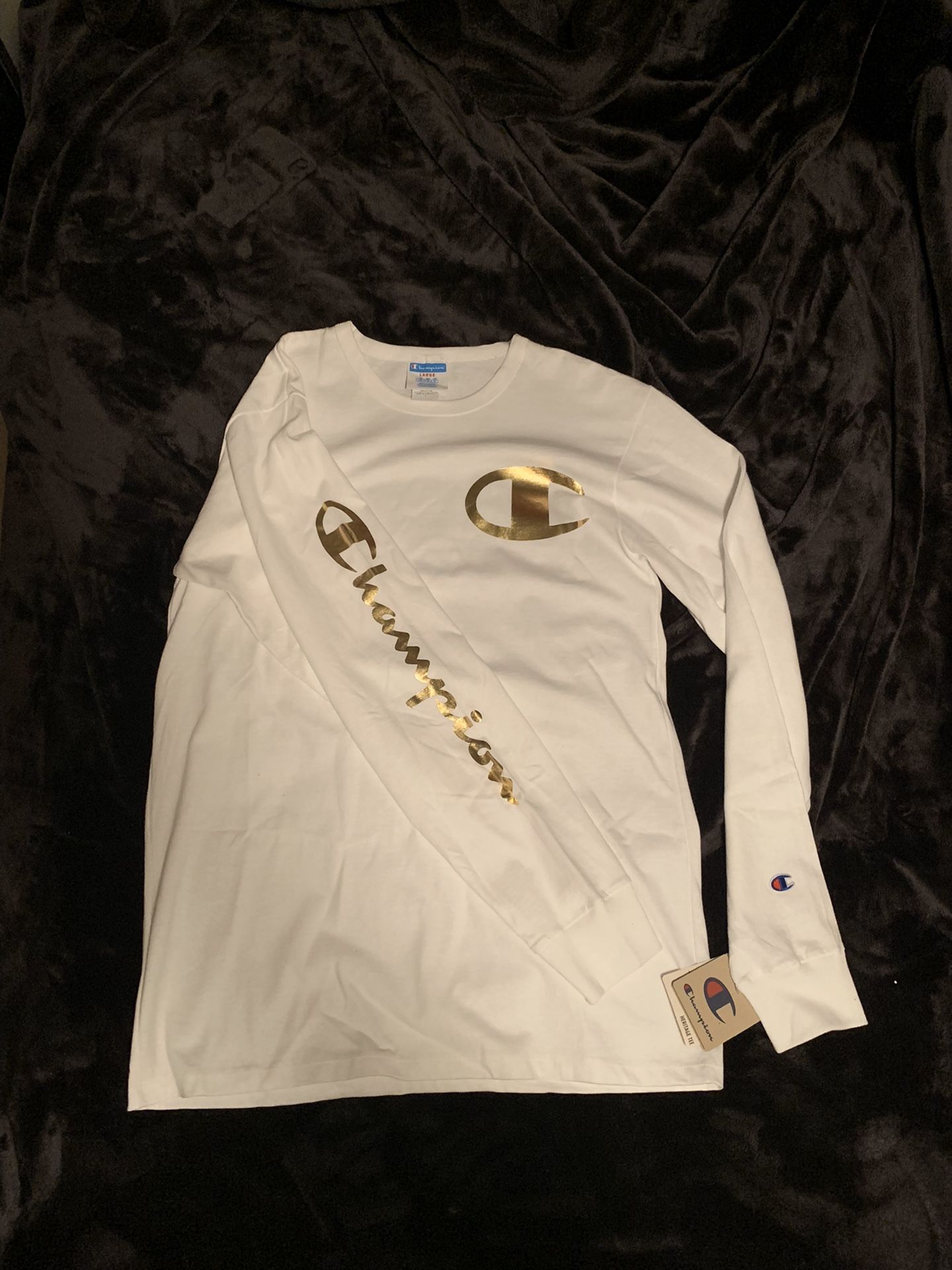 NWT Champion Gold Foil Long Sleeve (XL)