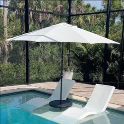 Cream Patio Market Umbrella 9 feet
