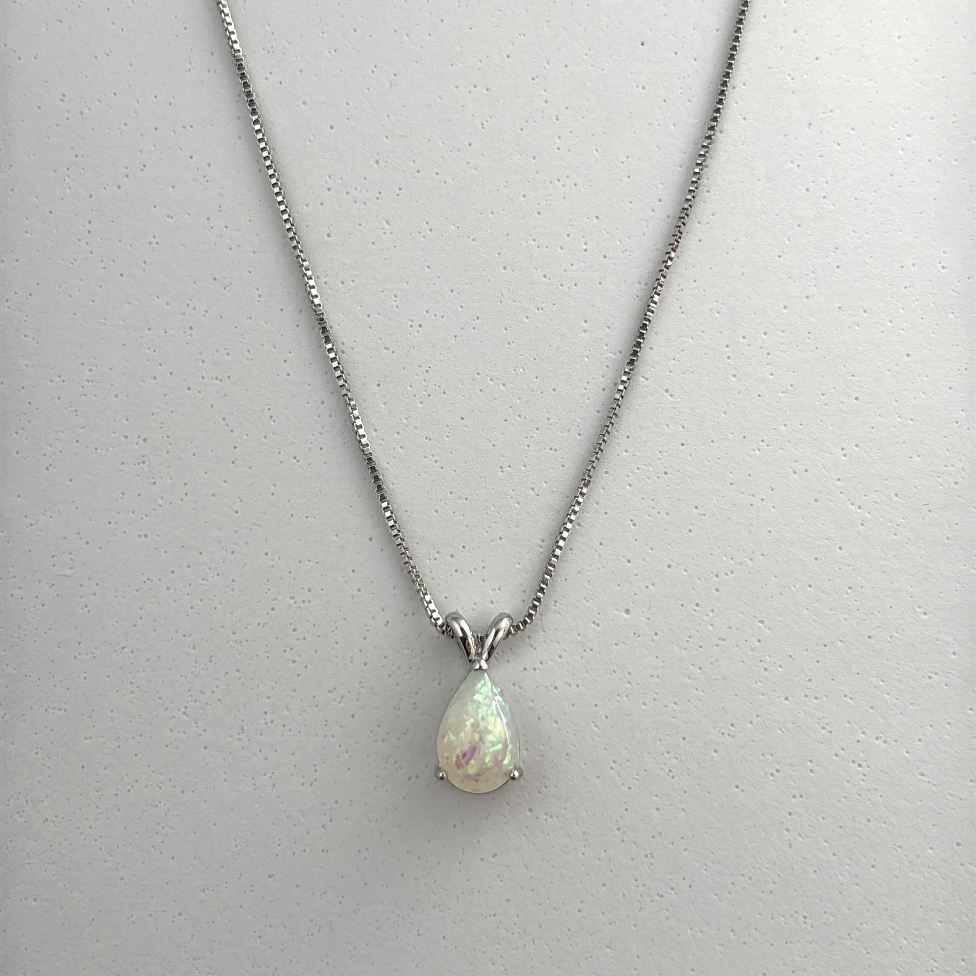 Opal Teardrop Shape Pendant Necklace for Women