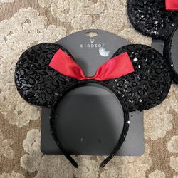 Three Identical Minnie Mouse Ears New 