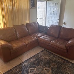 Brown Leather Couch