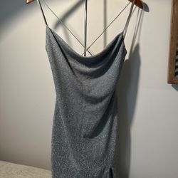 City Studio Silver Shimmer Dress Size M – Prom Homecoming Cocktail Party Dress