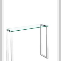 Plata Decor Gen Large Console Table - Silver and Gass - 47-in