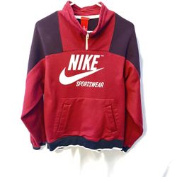 Women’s Nike Red Half-Zip Sportswear Sweatshirt 