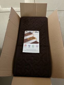 FlowFoli branded non-slip stair treads.