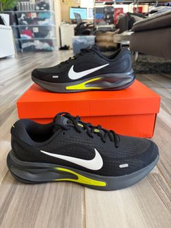Men's Nike Journey Run Running Shoes - Black/Anthracite/Neon - Size 7.5, 9, 11, 11.5, 12