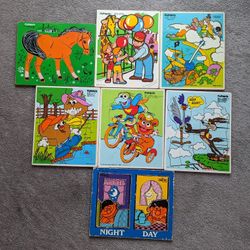 Seven Children's Wooden Puzzles