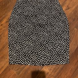 Vtg American Design Skirt Size 8 Women's Black White Polka Dot Made in USA 