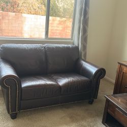 Leather Loveseat 