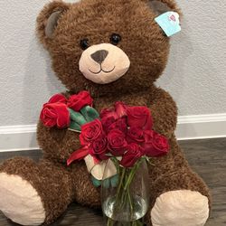 Brand New Giant Bear Red Roses Valentines