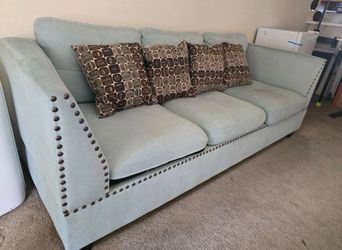 Light Gray Nailhead Trim Sofa – NEED GONE ASAP