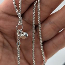 Marked Milor925 Silver  Double Chain Diamond Cut Twisted Link Anklet, 9” long 2.25 mm 