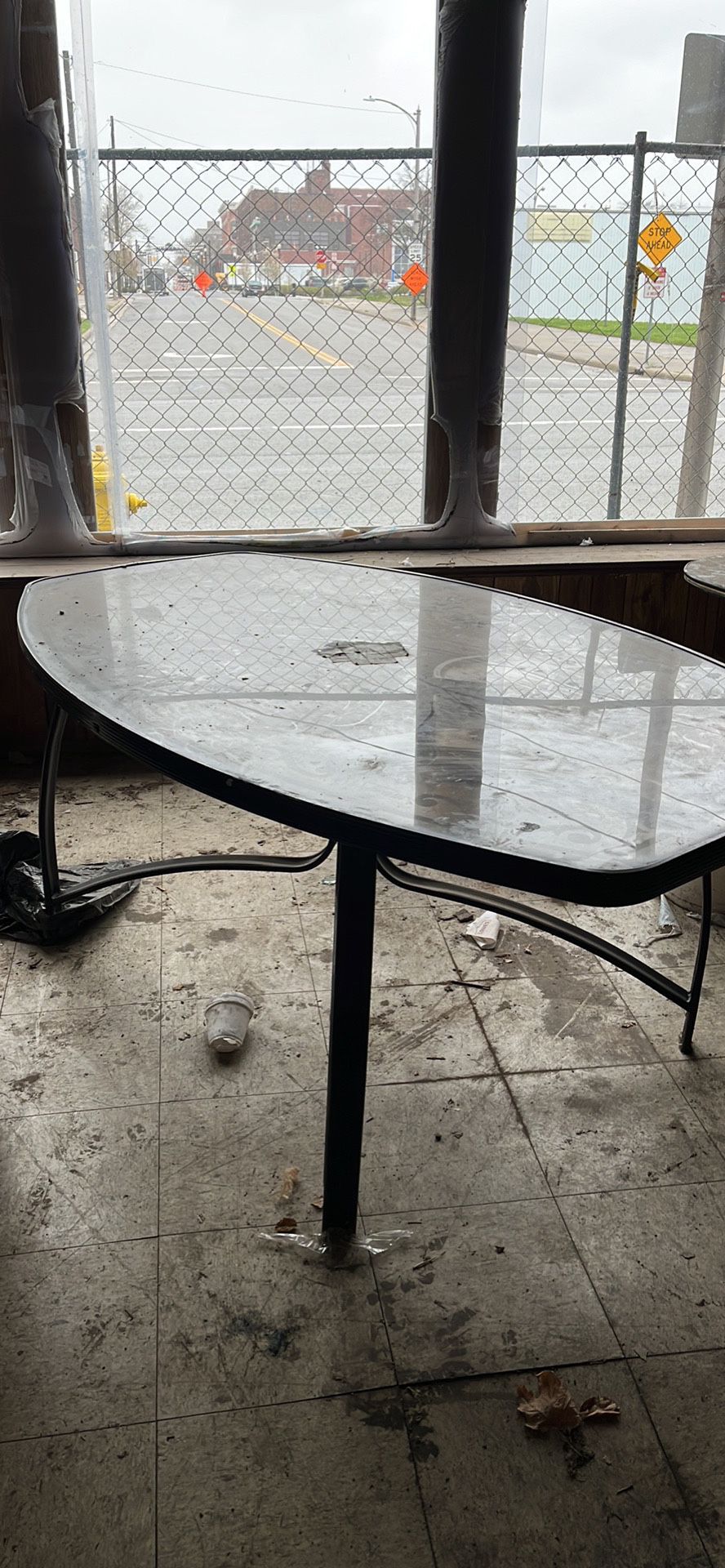 Glass Top Outdoor Table 