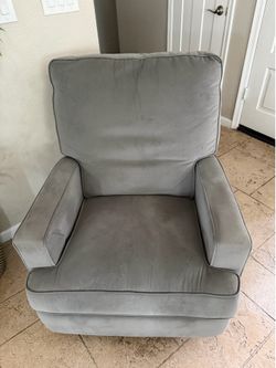 Grey swivel glider/recliner