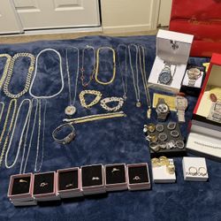 Jewelry, watches, necklaces,chains,bracelets, and rings  Gold filled, silver, stainless steel,plated