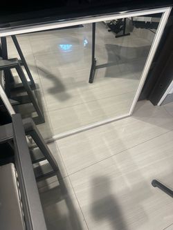 White frame mirror to hang new